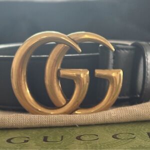 Gucci Black and Gold Belt